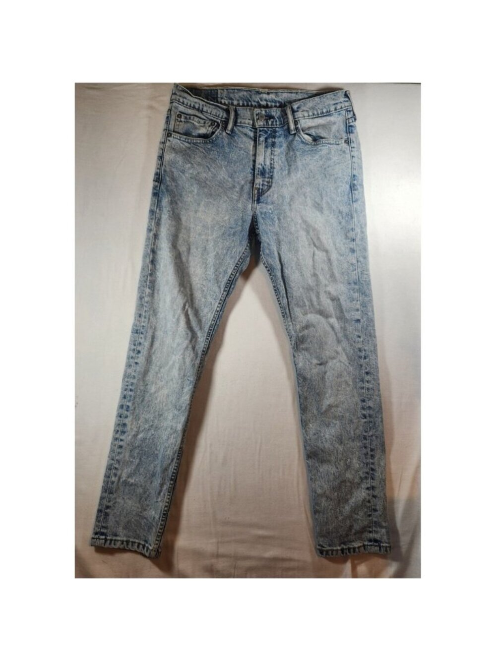Levis 511 Slim Fit Jeans Mens Light Blue Acid Wash Denim Pants Retro Style